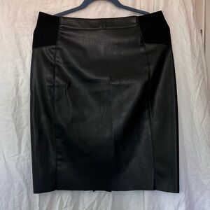 Faux leather pencil skirt